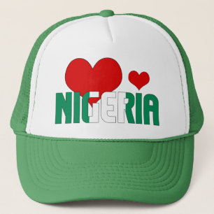 Schattig Nigeriaans vlaggen hart patriottisch Trucker Pet
