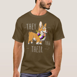 Schattig Non-binair Corgi Ze Hen Hun Agender Gesla T-shirt