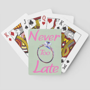 Schattig nooit te laat pokerkaarten