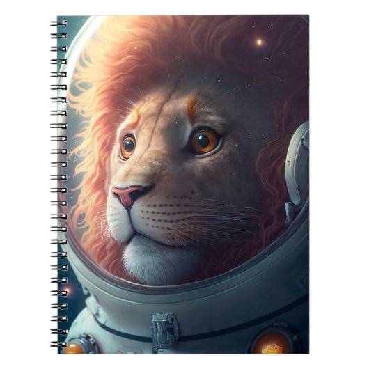 Schattig Notitieboek van Lion Astronaut (Voorkant)