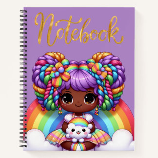 Schattig notitieboekje/Lieve Regenboog chibi meisj Notitieboek