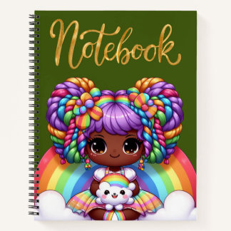 Schattig notitieboekje/Lieve Regenboog chibi meisj Notitieboek