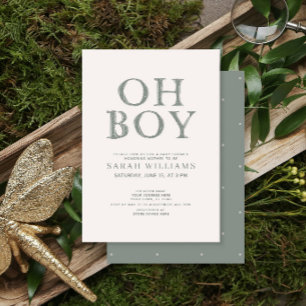 Schattig Oh Jongen Groene Stippen Minimal Baby Sho Kaart