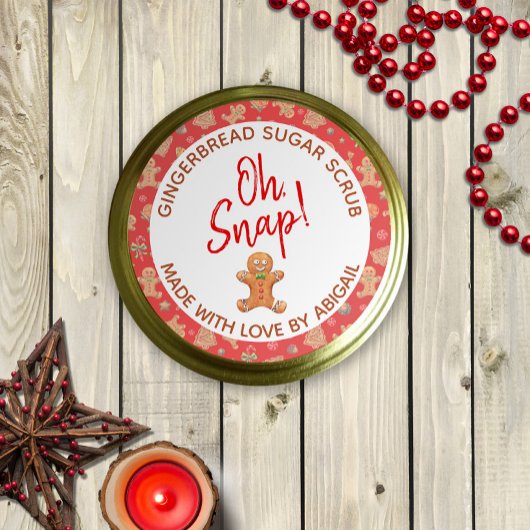 Schattig Oh Snap Gingerbread Sugar Scrub Labels