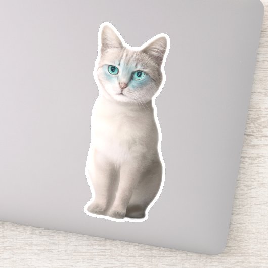 Schattig Ojos Azules Kat Sticker -  (Detail)