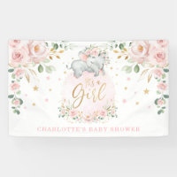 Schattig Olifant Blush Roze Bloemen Baby shower