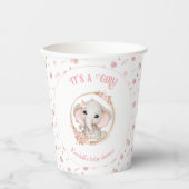 Schattig Olifant Roze Baby shower Papier Cups Papieren Bekers (Voorkant)