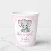 Schattig Olifant roze Baby shower Papieren Bekers (Voorkant)