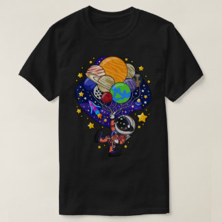 Schattig ontwerp van astronaut met planeetballonne t-shirt