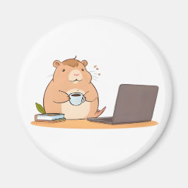 Schattig ontwerp van een capybara-coderende koffie magneet