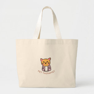 Schattig Ontwerp van een Kat Huisdier Therapeut Ca Grote Tote Bag