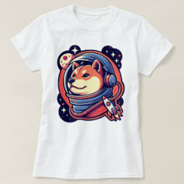 Schattig ontwerp van een Shiba-hond in de ruimte m T-shirt