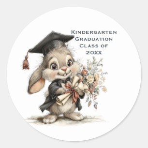 Schattig ontwerp voor kleuterschoolafsluiting met  ronde sticker