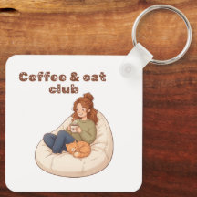 Schattig ontwerp voor koffie- en kattenclub