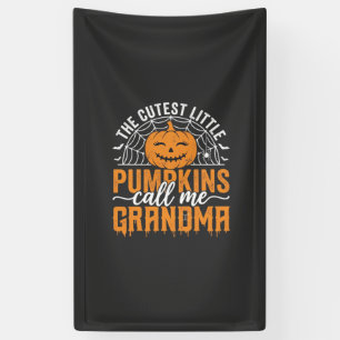 Schattig ontwerp voor oma's Halloween pompoen_1 Spandoek