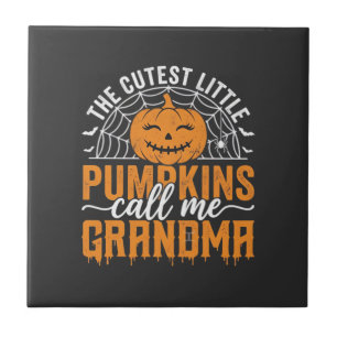 Schattig ontwerp voor oma's Halloween pompoen_1 Tegeltje