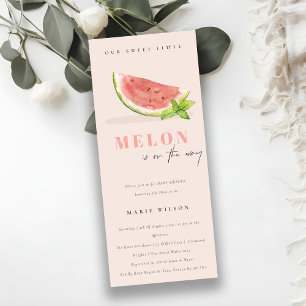 Schattig Onze Kleine Meloen Watercolor Blush Baby Kaart