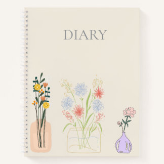Schattig op maat gemaakte waterverf bloemendagboek notitieboek