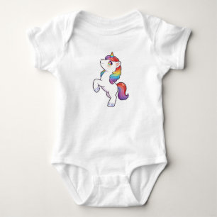 Schattig Opkijkende Regenboog Eenhoorn Kawaii Unis Romper