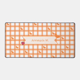 Schattig oranje geruit bureaumat