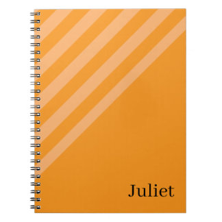 Schattig oranje streep spiraal notebook notitieboek