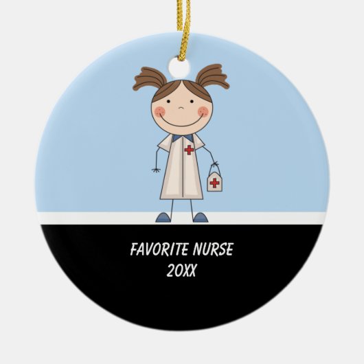 Schattig Ornament van Girl Nurse (Voorkant)