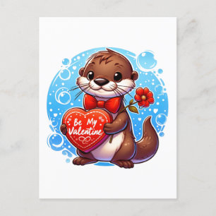 Schattig Otter Wees mijn Valentijn Briefkaart