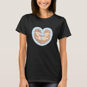 Schattig Otterkoppel dat Elkaar de Hand Vasthoudt T-shirt