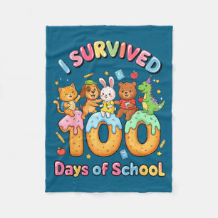 Schattig overleefde 100 dagen schoolkat fleece deken