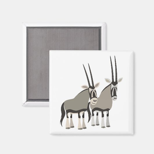 Schattig paar cartoon oryxen magneet (Voorkant / Achterkant)