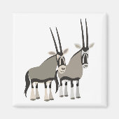 Schattig paar cartoon oryxen magneet (Voorkant)