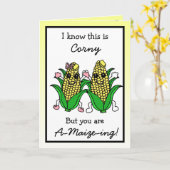 Schattig paar maïspun flirterig romantisch kaart (Gele Bloem)