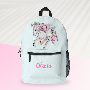 Schattig Paard met Bloemen Rugzak voor Meisjes naa