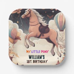 Schattig paard mijn kleine pony eerste 1e verjaard papieren bordje