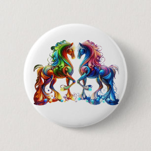 schattig paard ronde button 5,7 cm