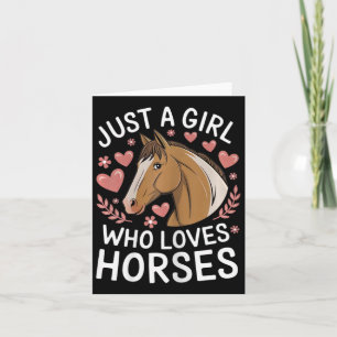 Schattig Paardenmeisje Gewoon Een Meisje Dat Van P Kaart