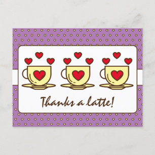 Schattig Paars Hartelijk Dank Voor Een Koffie Dank Briefkaart