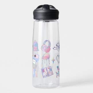 schattig paars patroon waterfles