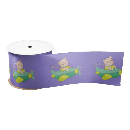 Schattig Paars Teddy Bear Ribbon Lint (Spoel)