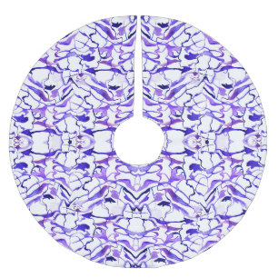 Schattig paarse aquarel abstracte lijnen patroon kerstboom rok