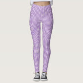 Schattig Paarse en witte Gingham Pattern Leggings (Voorkant)