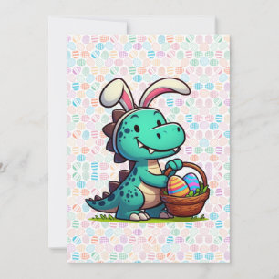 Schattig, paashaas dinosaurus feestdagenkaart