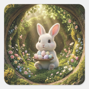 Schattig Paashaas Vierkante Sticker