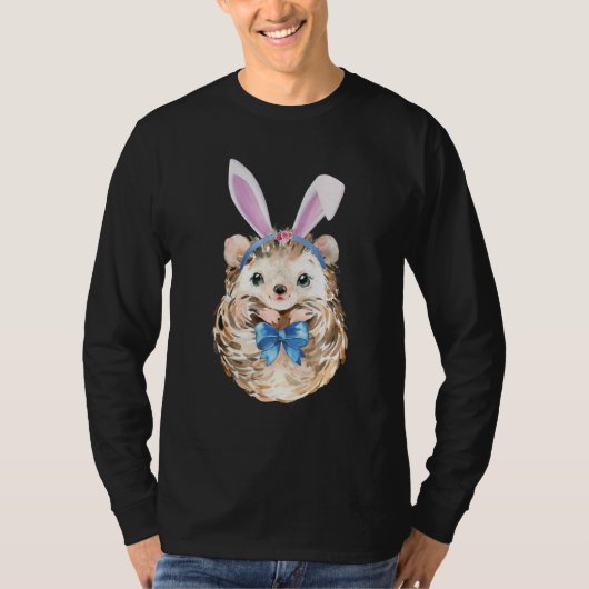 Schattig paashok Bunny Ears Hedegel Bow T T-shirt (Voorkant)