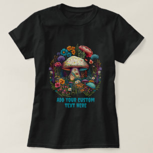 Schattig paddenstoel huis bloemen, paddenstoel lie t-shirt