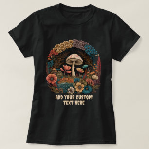 Schattig paddenstoel huis bloemen, paddenstoel lie t-shirt