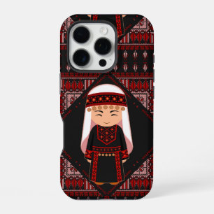 schattig Palestijns meisje Borduurwerk rode tatree iPhone 16 Pro Hoesje