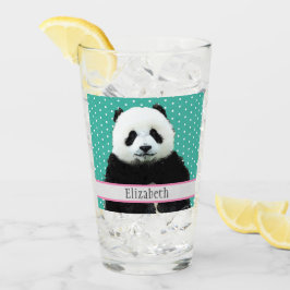 Schattig Panda Beer Blauwgroen naam Kinder Dier Glas