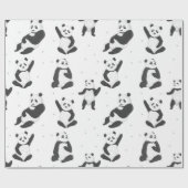 Schattig panda-beer cadeaupapier (Vlak)