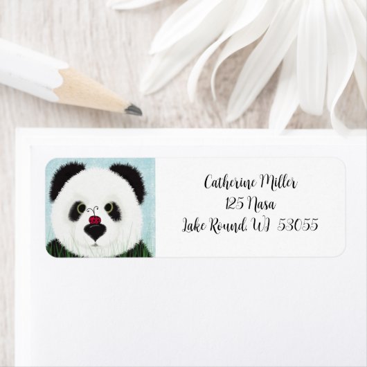 Schattig Panda Beer Etiket (Insitu)